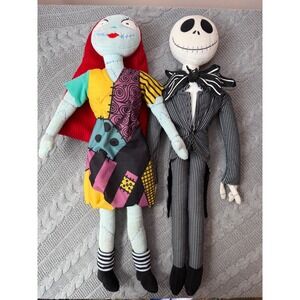 Nightmare Before Christmas Jack Skellington & Sally Plush Dolls About 19"